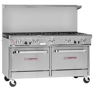 "Southbend 4603AA 60"" 10 Burner Commercial Gas Range w/ (2) Convection Ovens, Liquid Propane, Stainless Steel, Gas Type: LP, 115 V"