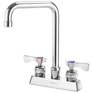 "Krowne 15-331L-L-H4 Deck Mount Faucet w/ 6"" Double Bend Spout & Lever Handles - 4"" Centers, 1.5 GPM"