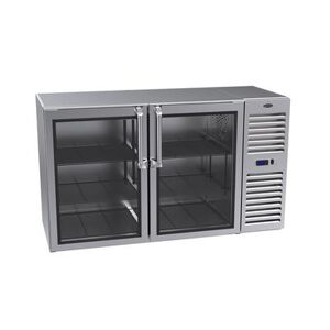 "Krowne BS60R-KNS 60"" Bar Refrigerator - 2 Swinging Glass Doors, Stainless, 115v, 4 Shelves, Stainless Steel"