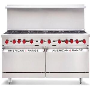 "American Range AR-12G-8B-NVL-126R 60"" 8 Burner Commercial Gas Range w/ Griddle & (1) Standard & (1) Innovection Ovens, Liquid Propane, Stainless Steel, Gas Type: LP"