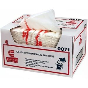 "Chicopee 0071 Chix Pro-Quat Antimicrobial Foodservice Towel - 13"" x 21"", White, White with Red Stripe"