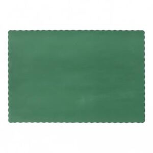 "Hoffmaster 314-201 Lapaco Placemat - 13 1/4"" x 9 3/8"", Paper, Hunter Green, Scalloped Edge"