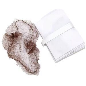 Hoffmaster 654-003 Lapaco Invisible Hair Net - Brown, Individually Wrapped