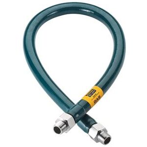 "Krowne M12572 72"" Gas Connector Hose w/ 1 1/4"" Male/Male Couplings, Stainless Steel"