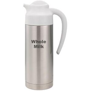 Service Ideas S2SN100WHOLEETWHT SteelVac 1 liter Vacuum Creamer Carafe w/ Screw On Lid & Stainless Liner - Brushed Stainless, Silver