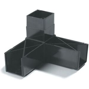 "Carlisle 900303 Sneeze Guard Assembly Block - 1 1/4"" Square, 90 Angle, Black, Polycarbonate"