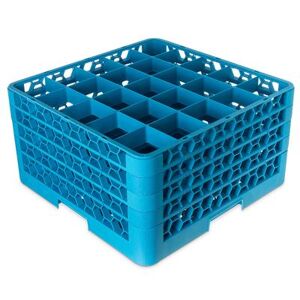 Carlisle RG25-414 OptiClean Glass Rack w/ (25) Compartments - (4) Extenders, Blue, 25 Compartments, 4 Extenders