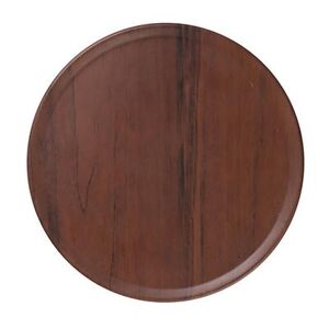 "Yanco WL-1108 8 1/4"" Round Melamine Plate, Wood Grain, Brown"