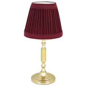 "Sterno 80418 Vintage Charm La Rue Candle Lamp - 3 11/32""D x 10 1/2""H, Marlowe Wine/Polished Brass Base, Red"