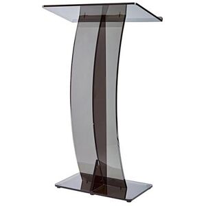 Alpine Industries 661-03-BLK Podium Lectern w/ Slanted Surface - 26 3/4""W x 12 1/2""D x 47""H, Acrylic, Black"