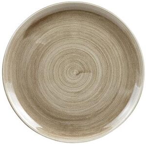 "Churchill PAATEV101 10 1/4"" Round Patina Plate - Ceramic, Antique Taupe, Beige"