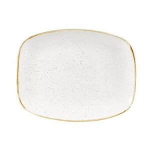 "Churchill SWHSOBL31 10 1/4"" x 8"" Oblong Stonecast Chef's Plate - Ceramic, Barley White"