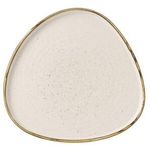 "Churchill SWHSWT271 10 1/4"" Triangular Stonecast Chef's Plate - Ceramic, Barley White"