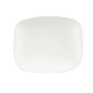 "Churchill WHOBL31 10 1/4"" x 8"" Oblong X Squared Chef's Plate - Ceramic, White"