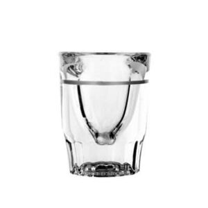 Anchor 5280/1612UL 1 1/4 oz Fluted Whiskey Shot Glass with 1/2 oz. Cap Line, 6 Dozen, Clear