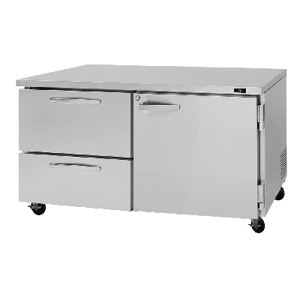 "Turbo Air PUR-60-D2R(L)-N PRO Series 60 1/4"" W Undercounter Refrigerator w/ (2) Sections & (1) Door & (2) Drawers, 115v, Stainless Steel"