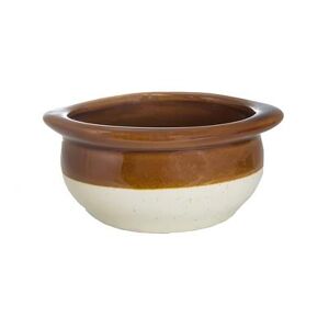 ITI OSC-155-TT 10 oz Soup Crock - Ceramic, American White/Caramel, Brown
