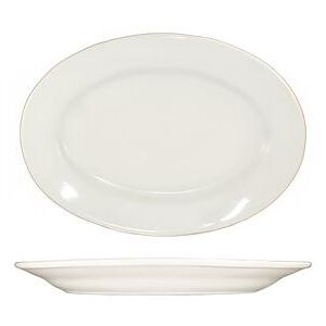 "ITI RO-12 10 3/8"" x 7 1/4"" Oval Roma Platter - Ceramic, American White"