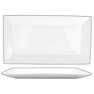 "ITI SP-50 14 1/2"" x 8 1/4"" Rectangular Slope Platter - Porcelain, Bright White"