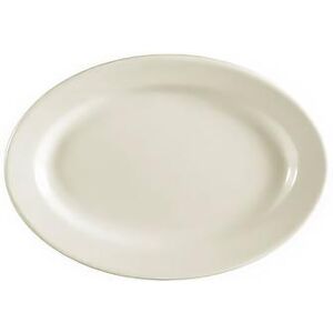 "CAC REC-13 11 1/2"" x 8 1/4"" Oval American White Rolled Edge Platter, REC"