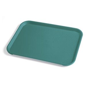 "Cambro 1014FF414 Plastic Fast Food Tray - 13 1/2""L x 10 2/5""W, Teal, Blue"