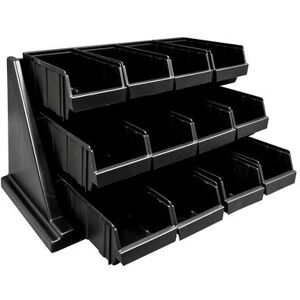 Cambro 12RS12110 Condiment Organizer w/ (12) Bins - Black