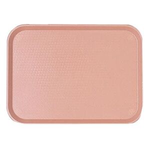 "Cambro 1418FF409 Plastic Fast Food Tray - 17 3/4""L x 13 4/5""W, Blush, Pink"
