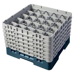 Cambro 25S1114414 Camrack Glass Rack w/ (25) Compartments - (6) Gray Extenders, Teal, Teal Base, 6 Soft Gray Extenders, Blue