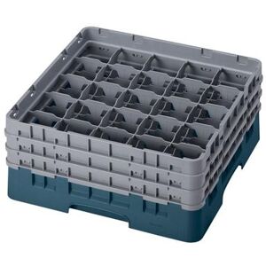 Cambro 25S638414 Camrack Glass Rack w/ (25) Compartments - (3) Gray Extenders, Teal, Teal Base, 3 Soft Gray Extenders, Blue