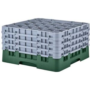 Cambro 25S900119 Camrack Glass Rack w/ (25) Compartments - (4) Extenders, Sherwood Green, 25 Compartments