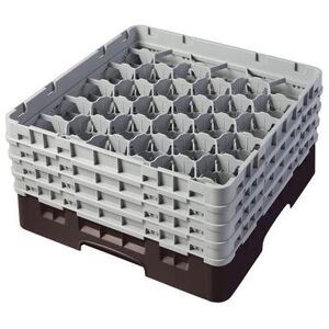 Cambro 30S800167 Camrack Glass Rack w/ (30) Compartments - (4) Gray Extenders, Brown, Brown Base, 4 Soft Gray Extenders