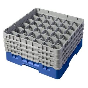 Cambro 36S800168 Camrack Glass Rack w/ (36) Compartments - (4) Gray Extenders, Blue, 4 Extenders