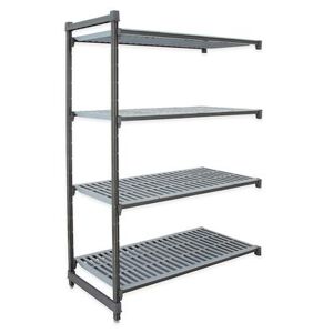 "Cambro CBA186072V4580 Camshelving Basics Vented Add-On Shelf Kit - 4 Shelves, 60""L x 18""W x 72""H, 4 Tiers"