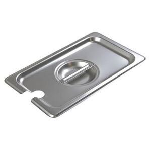 Browne 575559 Fourth-Size Steam Pan Cover - Notched, Stainless, Silver