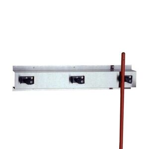 "Bobrick B-223 x 36 36""L Wall Mounted Holder w/ 4 Mop or Broom Capacity, Stainless, 36 in, Silver"