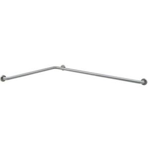 "Bobrick B-68137.99 Two Wall Grab Bar with Peened Gripping Surface, 1 1/2""D, 36""W, 54""D, Peened Surface, 36"" x 54"", Stainless Steel"