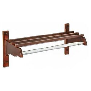 "CSL TJF-36 36"" Wall Mount Commercial Coat Rack w/ 1"" Zinc Plated Rod & Mahogany Hardwood Brackets, Brown"