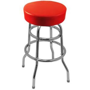 Oak Street SL2129-RED Backless Commercial Bar Stool w/ Red Vinyl Seat, Chrome