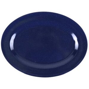 "GET M-4010-TB 16 1/4"" x 12"" Oval Texas Blue Platter - Melamine, Blue"