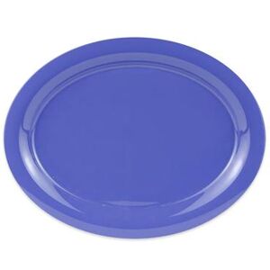 "GET OP-135-PB 13 1/2"" x 10 1/4"" Oval Diamond Mardi Gras Platter - Melamine, Blue, Peacock Blue"