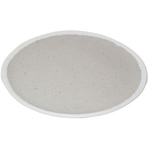 "GET P-90-DVG Pottery Market 9"" Round Melamine Plate, Dove Gray w/ White Trim"