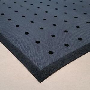 Cactus Mat 2200R-C4H Black Cloud Runner w/ Drain Holes - 4' x 75', Nitrile, Black, w/ Drainage Holes, Grease-Proof