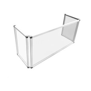 "Spring USA MSG4819 3 Sided Folding Sneeze Guard - 48""W x 25""D x 19 1/2""H, Acrylic w/ Aluminum Frame, 1/4"" Acrylic, Clear"