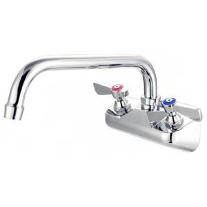 "FLO FLO-4108 Splash Mount Faucet - 8"" Swivel Gooseneck Spout, 4"" Centers, Chrome"