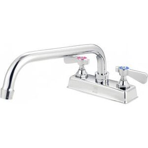 "FLO FLO-4206 Deck Mount Faucet - 6"" Swivel Gooseneck Spout, 4"" Centers, Chrome"