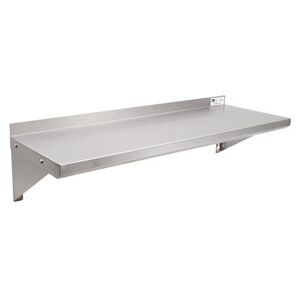 "John Boos EWS8-1284 Wall Shelf w/ 1 1/2"" Rear High Riser, 84 x 12"", Stainless Steel"