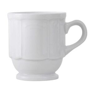 Tuxton CHM-085 9 oz Chicago Mug - Ceramic, Porcelain White, Embossed Porcelain White