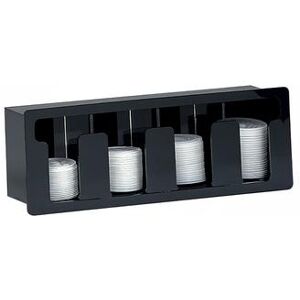 Dispense-Rite FML-4 Lid Dispenser, Built-In, 4 Section, Acrylic Black