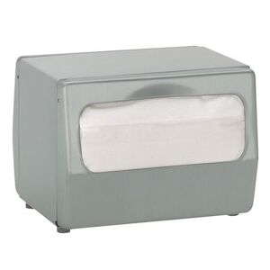 Dispense-Rite TT-FULL-BS Napkin Dispenser, Full Fold 4 1/2 to 5 x 6 1/2 in, 2 Sided, Brushed Satin Steel, Gray