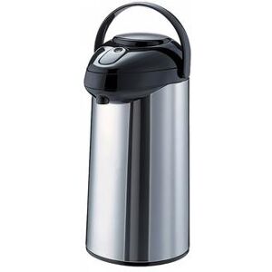 Service Ideas GLAP220 2 1/5 Liter Push Button Airpot, Glass Liner, Silver